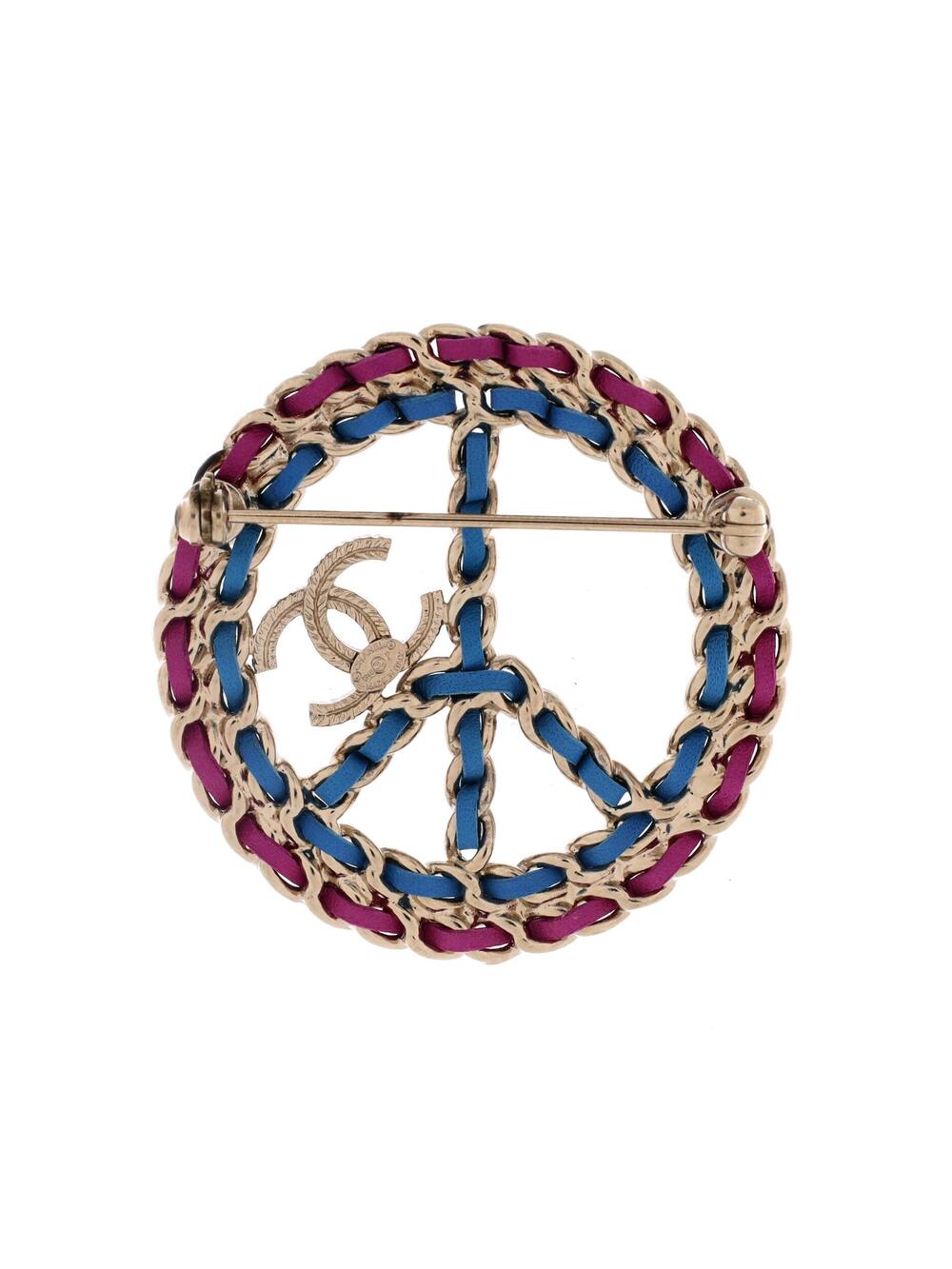 Chanel Chain Peace Sign Cc Brooch Metal #371295C68B